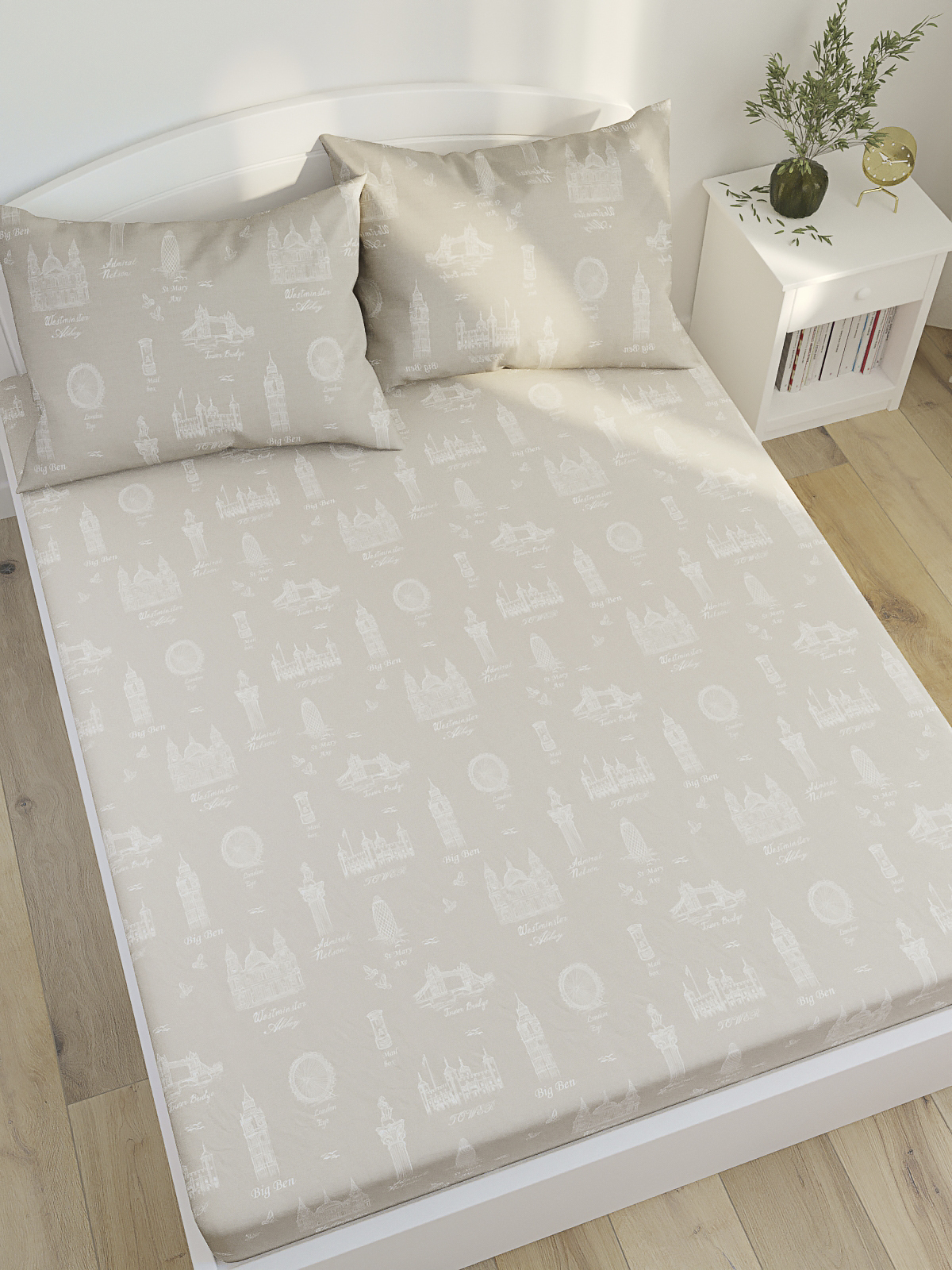 

Простынь на резинке Сказка Туманный альбион, 140х200 см, перкаль