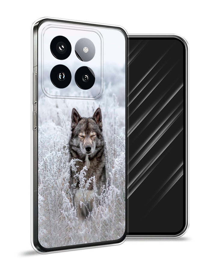 

Чехол Awog на Xiaomi 14 Pro "Волк в поле", Белый;черный, 320450-1
