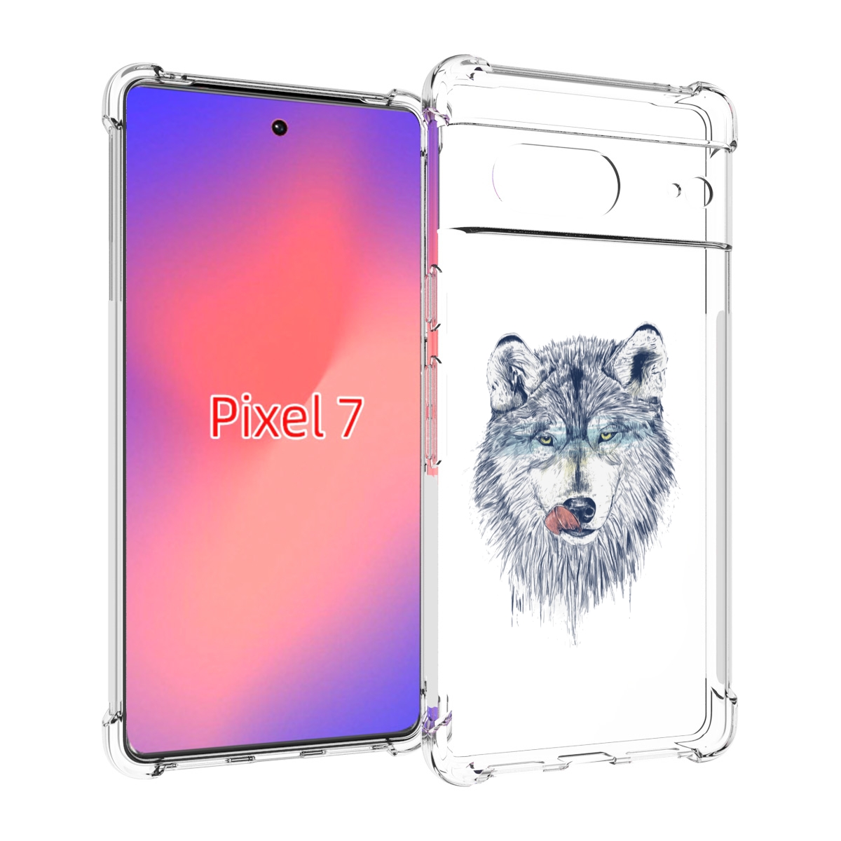 

Чехол Mypads Голодгый Волк Для Google Pixel 7, Прозрачный, Tocco