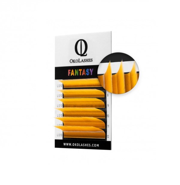 

Ресницы Oko Lashes Fantasy Неон Оранжевый mix D 0.07 7-12 мм, Желтый;красный