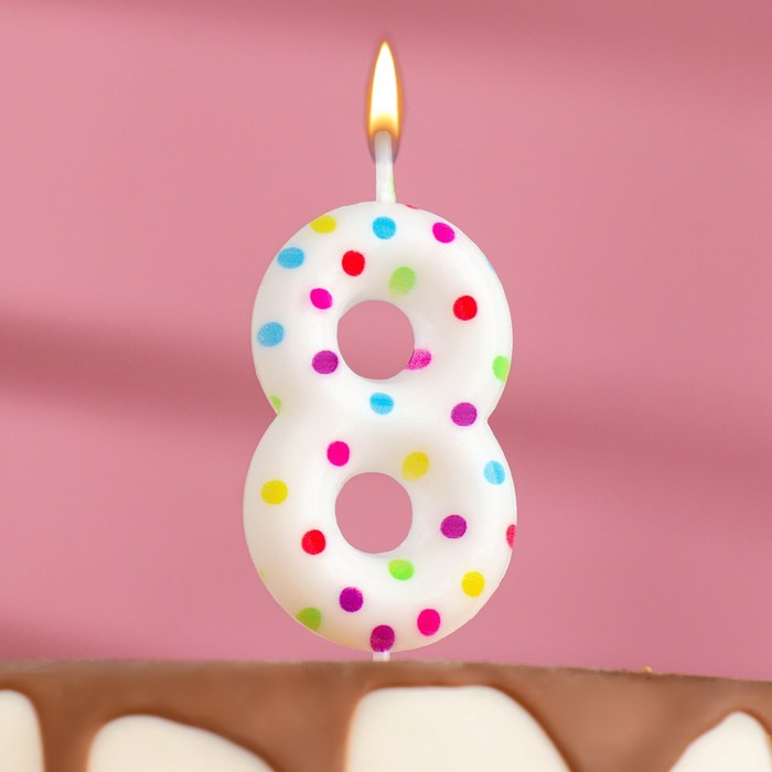 Свеча в торт на день рождения «?Цветное конфетти»?, цифра 