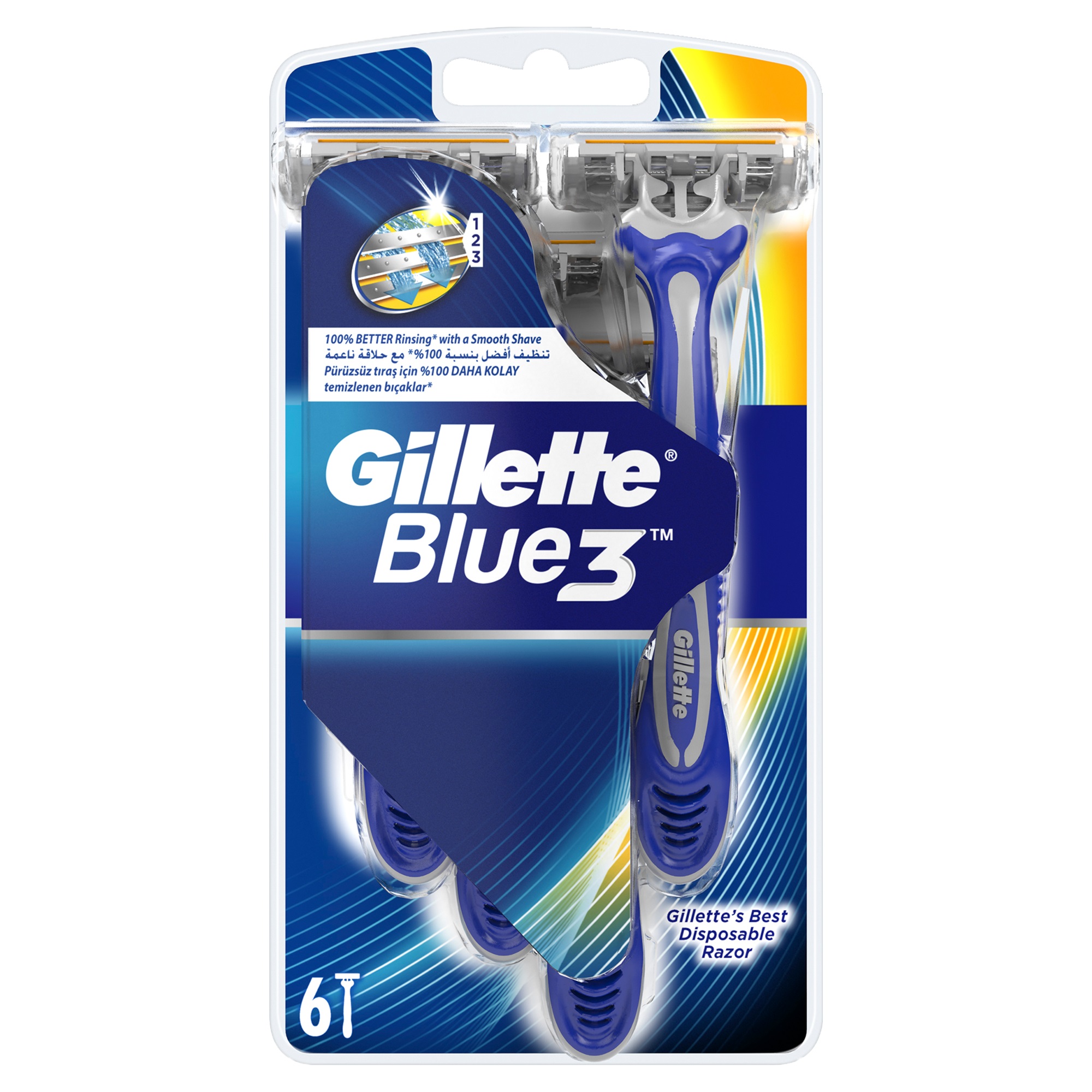 

Одноразовая мужская бритва Gillette Blue3 6 шт, Blue3