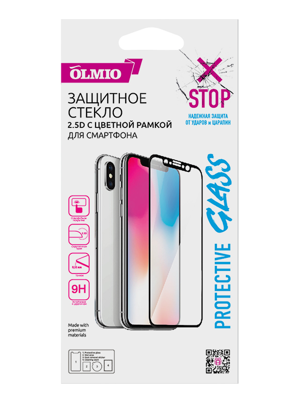 

Защитное стекло Olmio для Xiaomi Redmi 5A с рамкой, черное