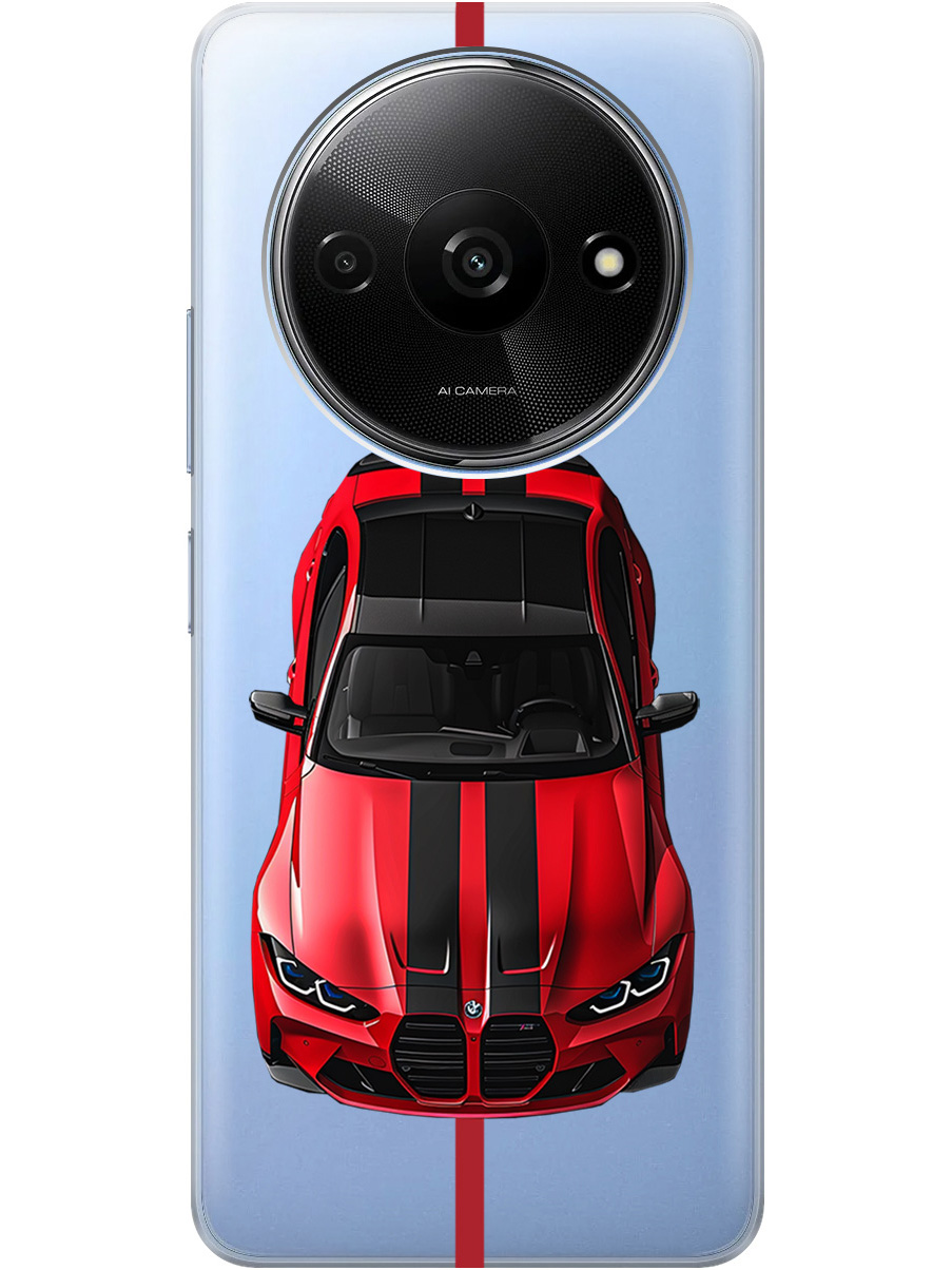 

Силиконовый чехол на Xiaomi Redmi A3, Poco C61 с принтом "Красный БМВ", Прозрачный;голубой, 780484051