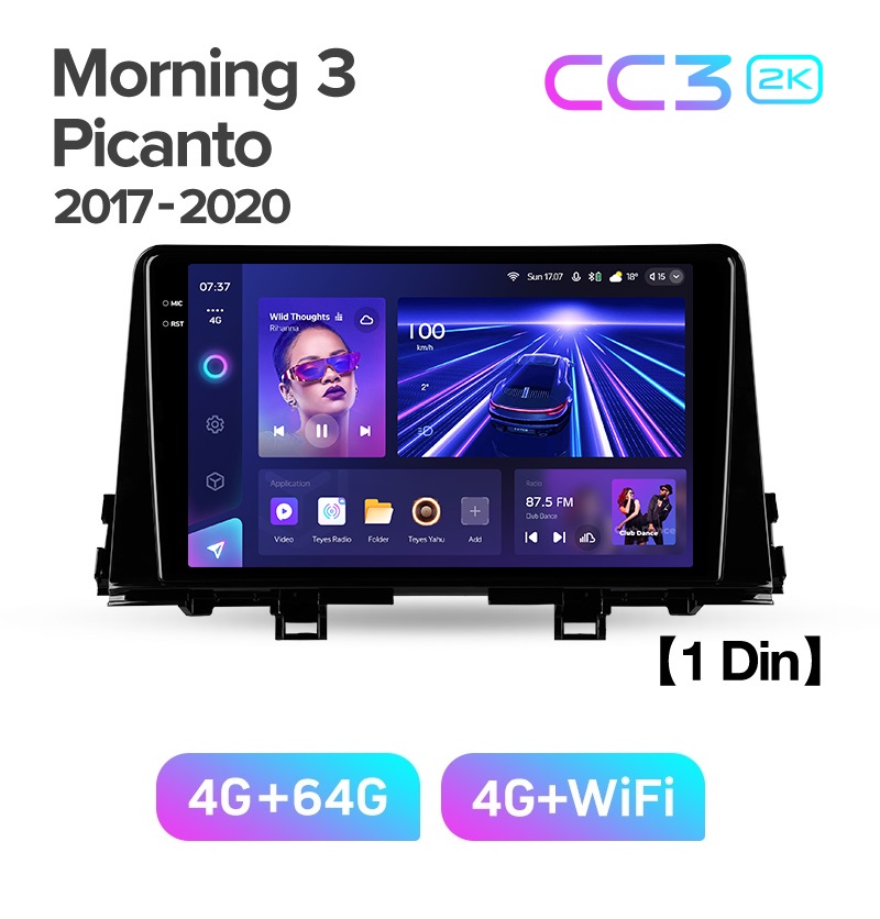 Магнитола TEYES KIA PICANTO 2017-2020 г CC3 2K 464ГБ 3789000₽