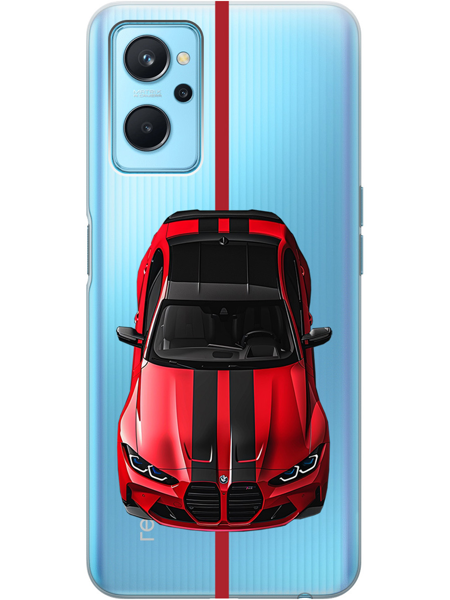 

Силиконовый чехол на Realme 9i с принтом "Красный БМВ", Прозрачный;голубой, 740189451