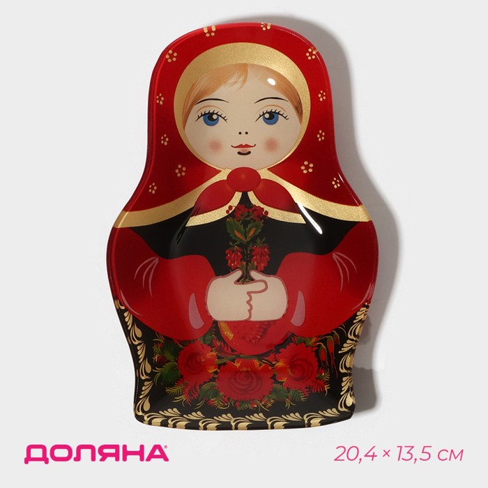 

Блюдо сервировочное Доляна «Матрёшка в красном», 20,4x13,5 см, Красный