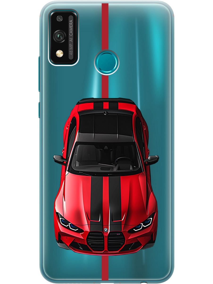 

Силиконовый чехол на Honor 9X Lite с принтом "Красный БМВ", Прозрачный;голубой, 723565451