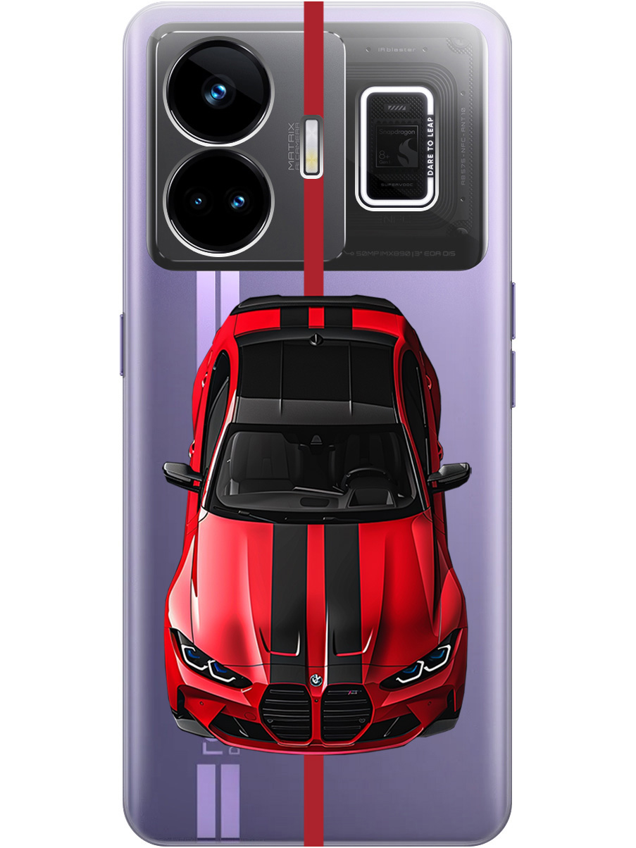 

Силиконовый чехол на Realme GT Neo 5/GT3 с принтом "Красный БМВ", Прозрачный;голубой, 768742051