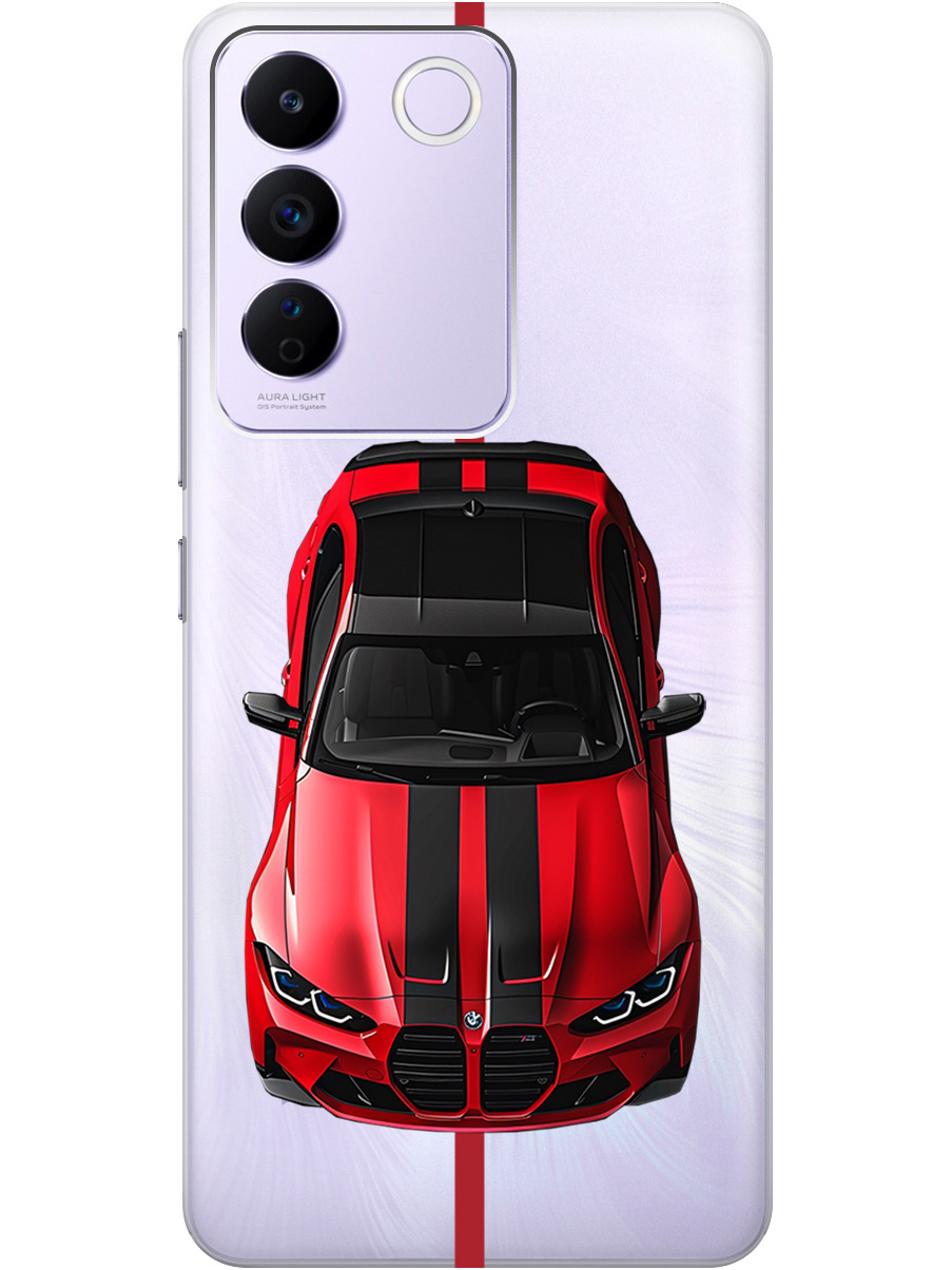 

Силиконовый чехол на Vivo V27e с принтом "Красный БМВ", Прозрачный;голубой, 768743051