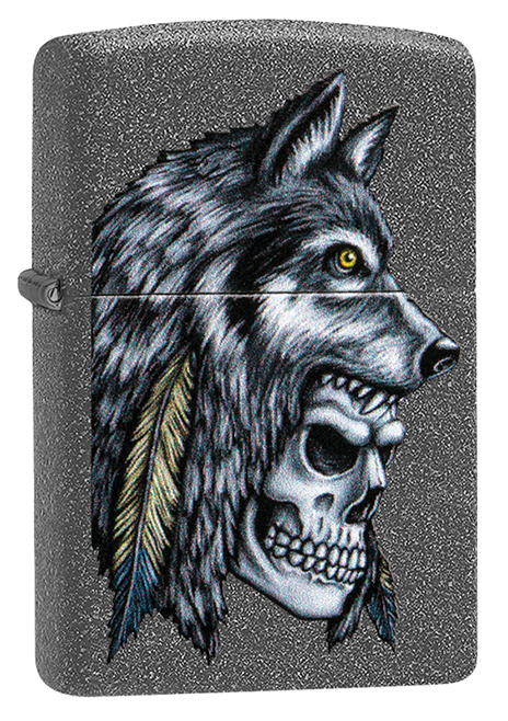 Зажигалка Wolf Skull Feather Design ZIPPO 29863 Original (Made in the USA)