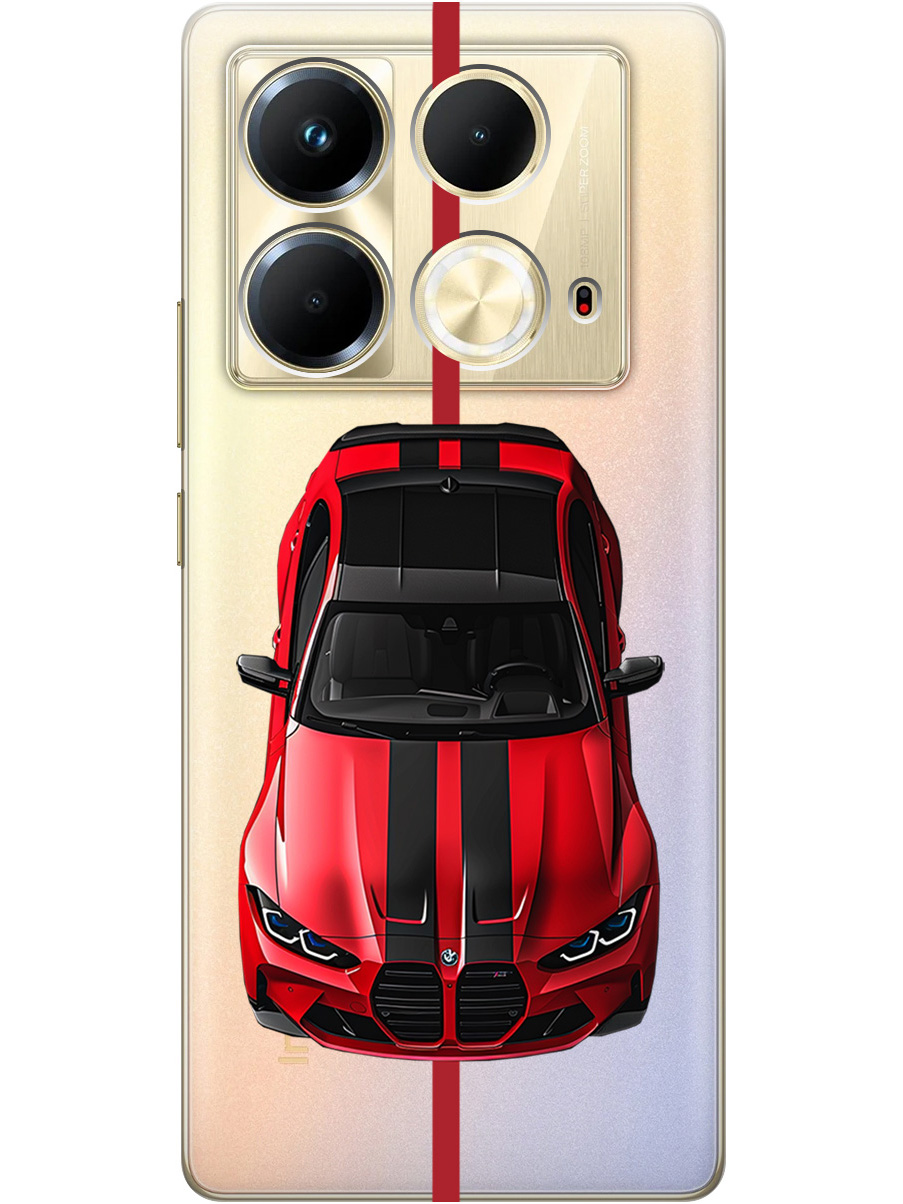 

Силиконовый чехол на Infinix Note 40 с принтом "Красный БМВ", Прозрачный;голубой, 782626451