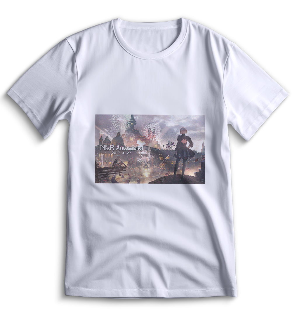 Белая футболка Top T-shirt Nier Automata (Ниа Автомата, Туби, 2b) 0098 размер M