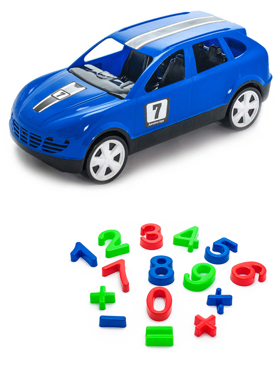 фото Набор развивающий karolina toys автомобиль синий + песочный набор "арифметика"