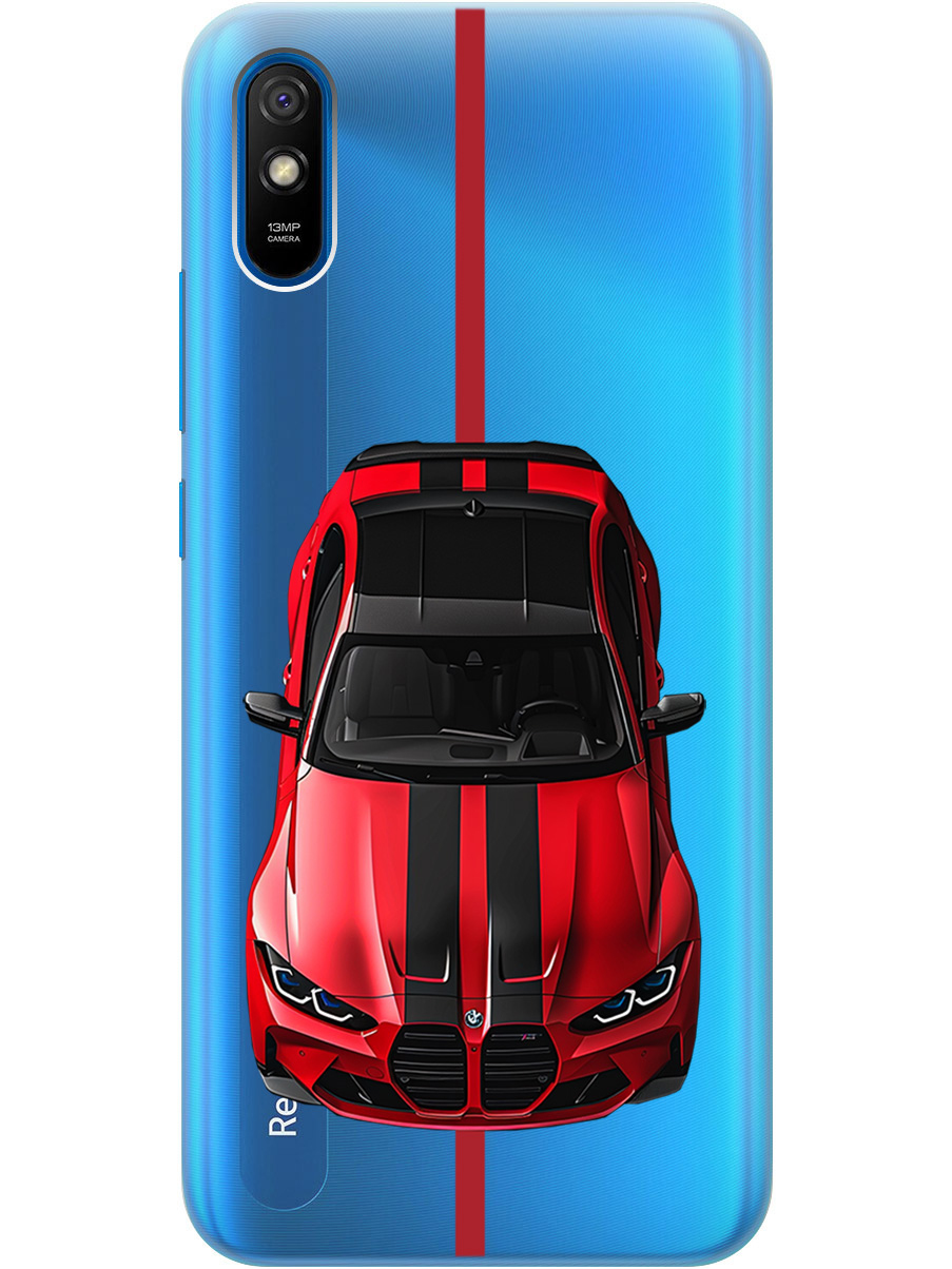 

Силиконовый чехол на Xiaomi Redmi 9A с принтом "Красный БМВ", Прозрачный;голубой, 723276951