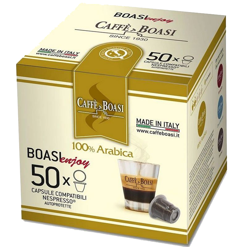 фото Кофе в капсулах caffe boasi "enjoy | 100% arabica", для кофемашины nespresso, 50 шт