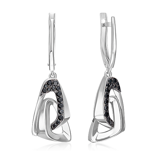 

Серьги из серебра PLATINA jewelry 02-5071, фианит, 02-5071