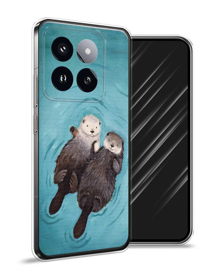 

Чехол Awog на Xiaomi 14 Pro "Парочка бобров", Голубой, 320450-1