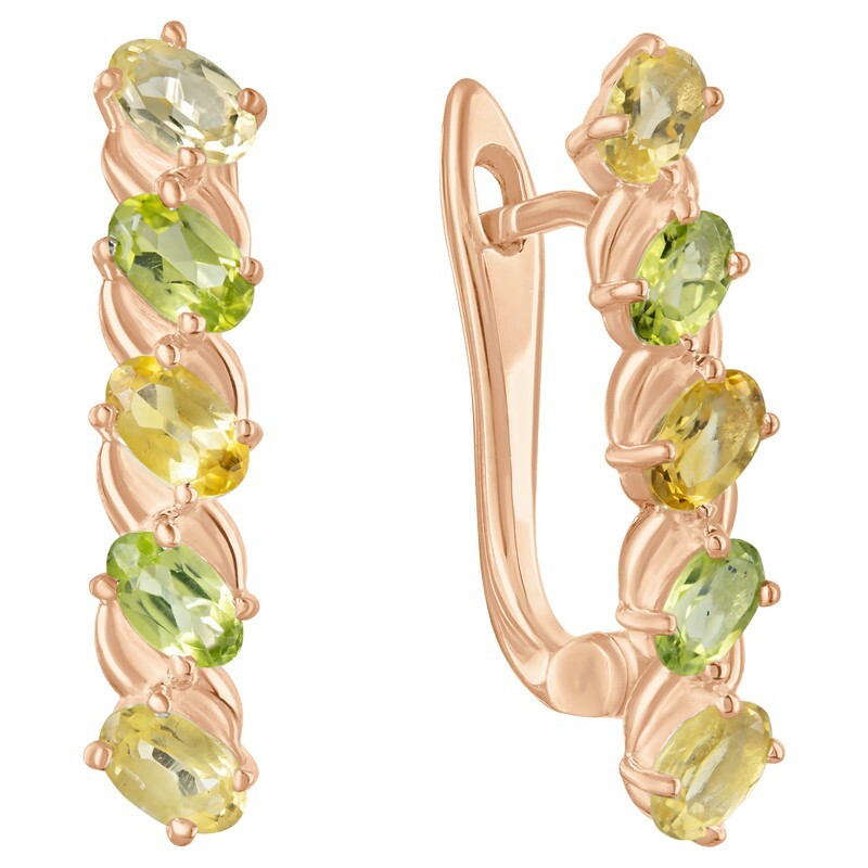 

Серьги из серебра с хризолитом LAZURIT-ONLINE 8030RG, 8030RG