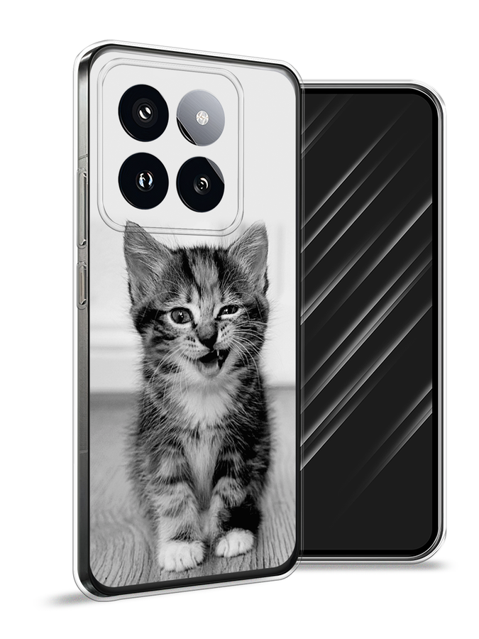 

Чехол Awog на Xiaomi 14 Pro "Подмигивающий котенок", Черный;серый, 320450-1