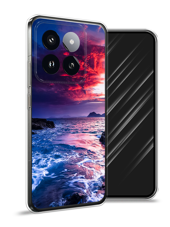 

Чехол Awog на Xiaomi 14 Pro "Волны 1", Розовый;синий, 320450-1