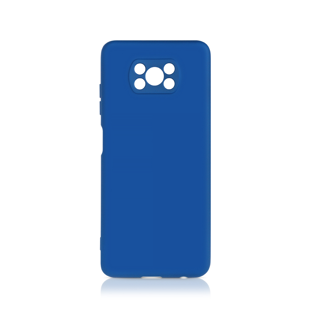 Чехол матово силиконовый soft touch для Poco X3 синий