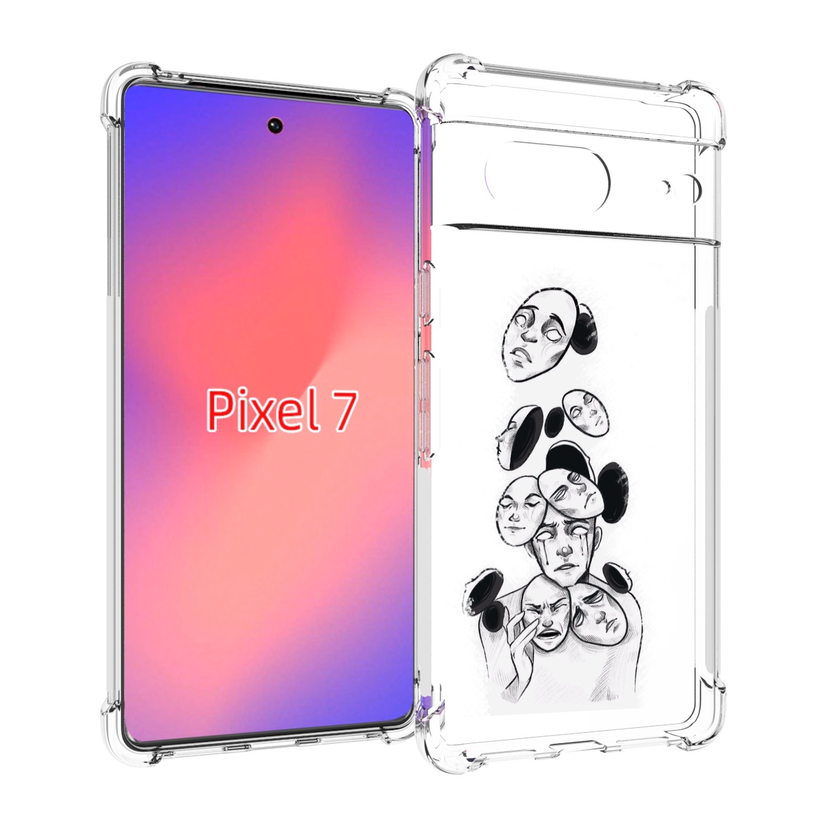 

Чехол Mypads Человек С Разными Масками Для Google Pixel 7, Прозрачный, Tocco