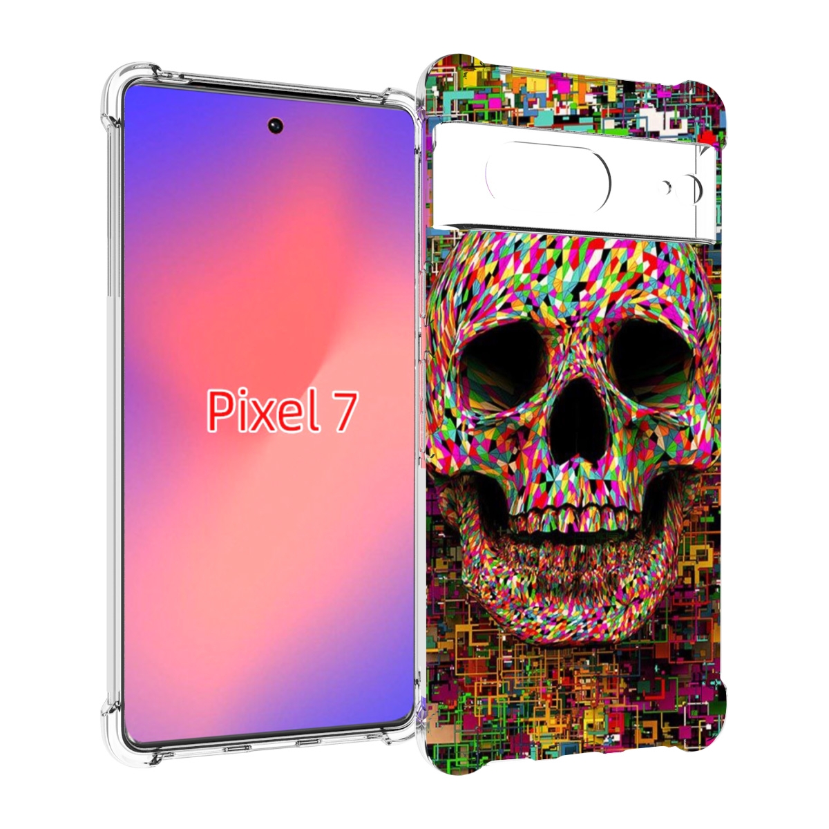 

Чехол Mypads Череп Красочные Цвета Для Google Pixel 7, Прозрачный, Tocco