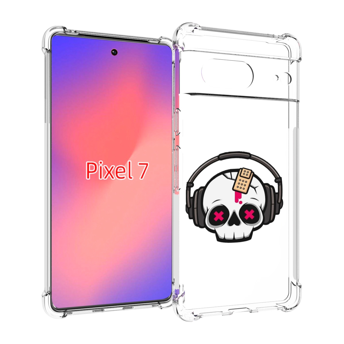 

Чехол Mypads Черепок В Наушниках Для Google Pixel 7, Прозрачный, Tocco