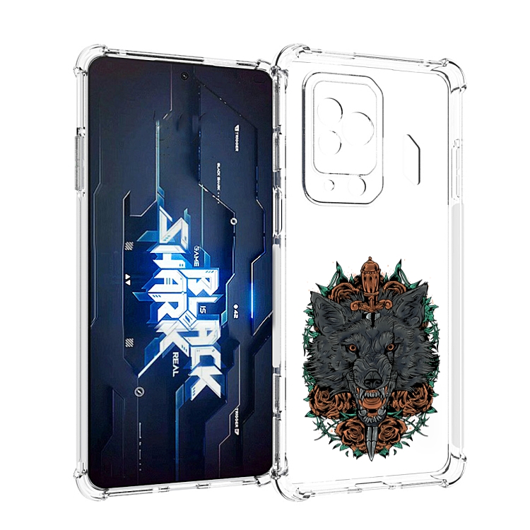 

Чехол MyPads красивый злой волк для Xiaomi Black Shark 5 Pro, Прозрачный, Tocco