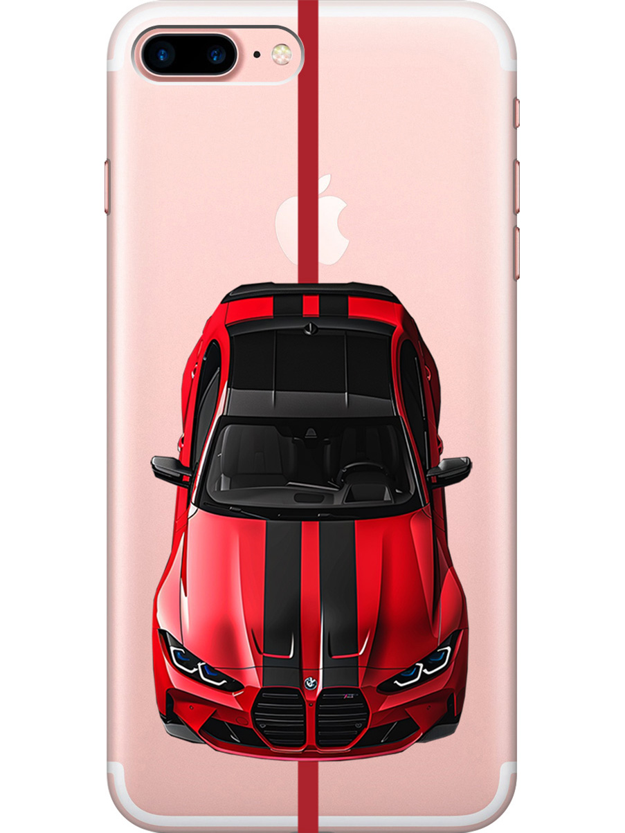 

Силиконовый чехол на Apple iPhone 8 Plus/7 Plus с принтом "Красный БМВ", Прозрачный;голубой, 712479451