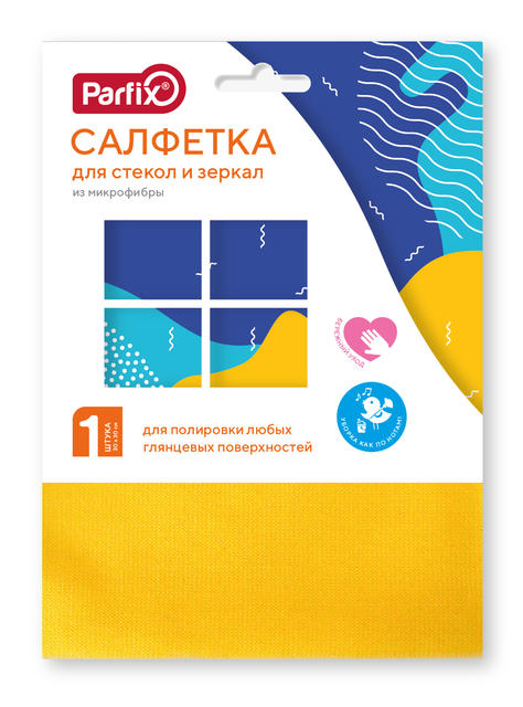 фото Салфетка parfix из микрофибры для стекол 30х30см 1шт