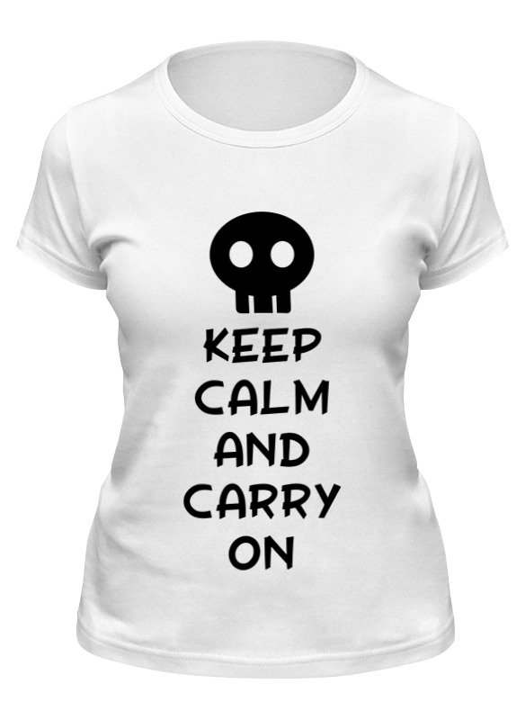 

Футболка женская Printio Keep calm and carry on белая L, Белый, Keep calm and carry on