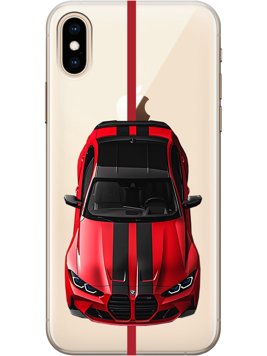 

Силиконовый чехол на Apple iPhone Xs/X с принтом "Красный БМВ", Прозрачный;голубой, 715365451