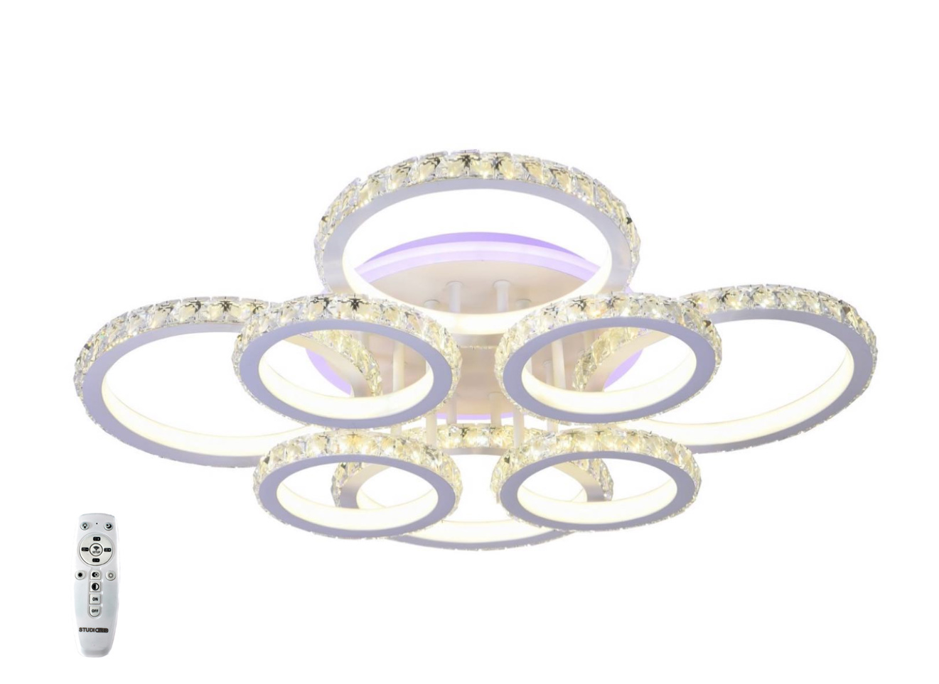 фото Люстра потолочная светодиодная studio led sl570/8 rgb crystal white