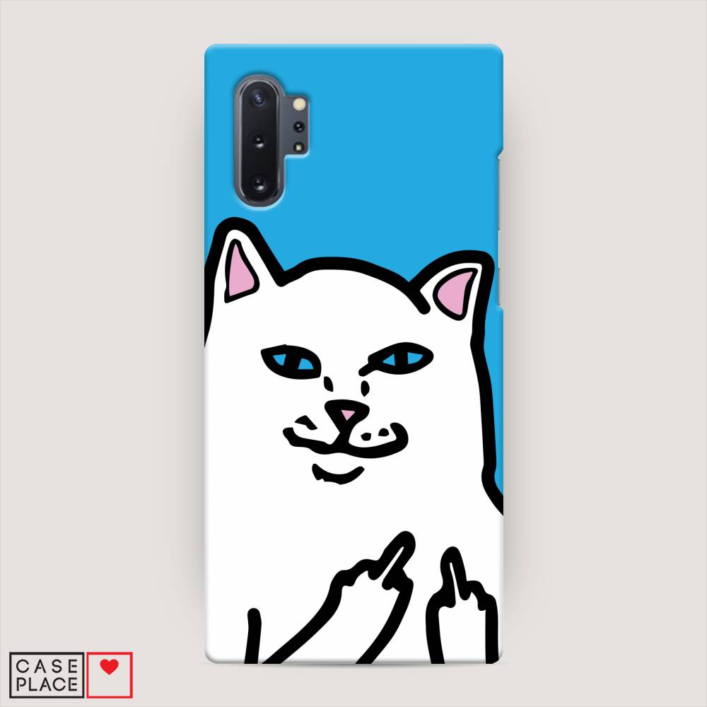 фото Пластиковый чехол "кот жесть" на samsung galaxy note 10 + awog