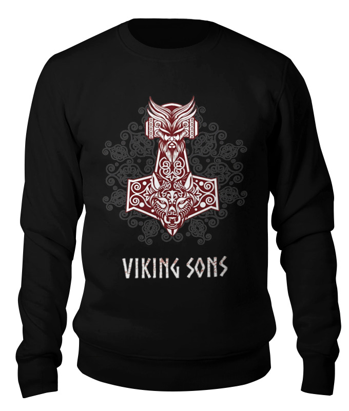

Свитшот унисекс Printio Свитшот "viking sons" черный M, Свитшот "viking sons"