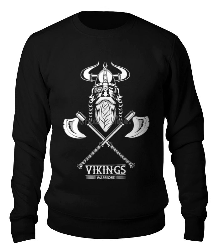 

Свитшот унисекс Printio Свитшот "vikings warriors" черный M, Свитшот "vikings warriors"