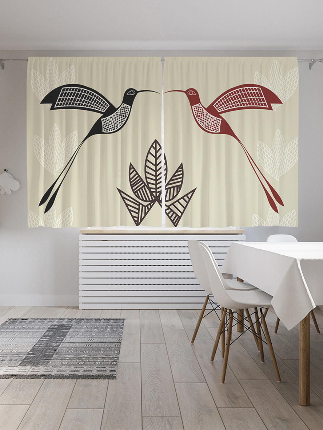 

Шторы с фотопечатью JoyArty "Культовые колибри" из сатена, 290х180 см