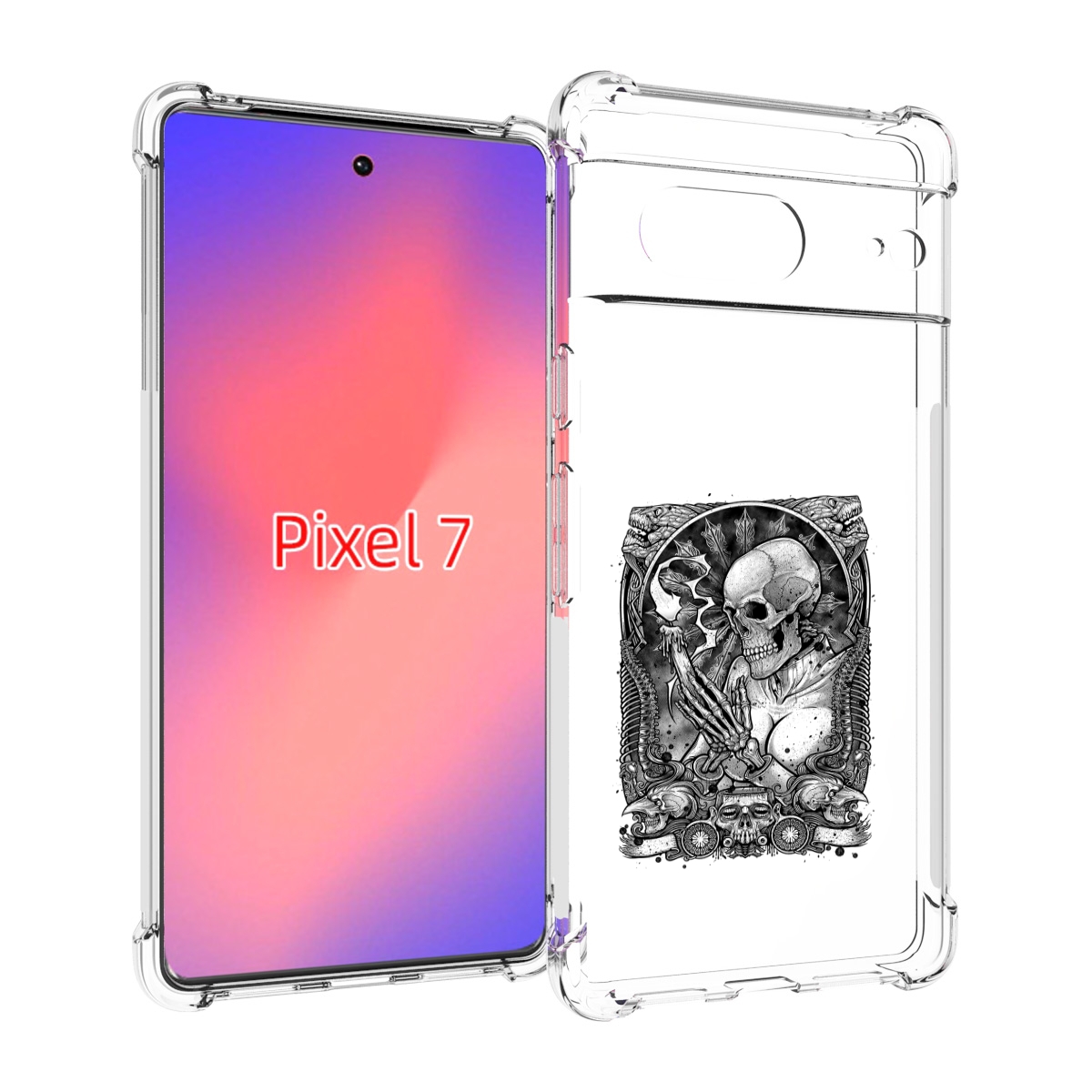 

Чехол Mypads Девушка Скелет Для Google Pixel 7, Прозрачный, Tocco