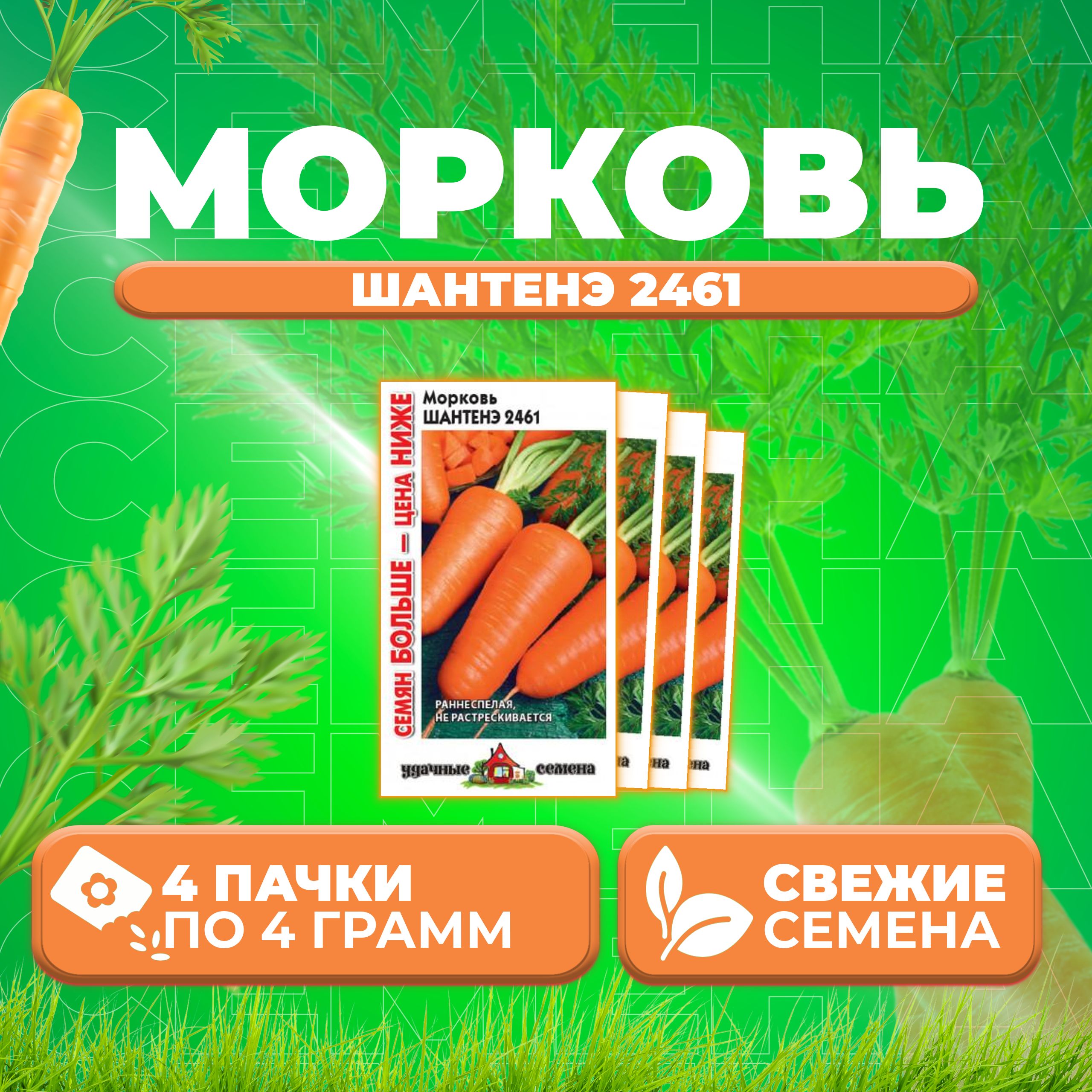 

Семена морковь Шантенэ 2461 Удачные семена 10004297-4 4 уп.