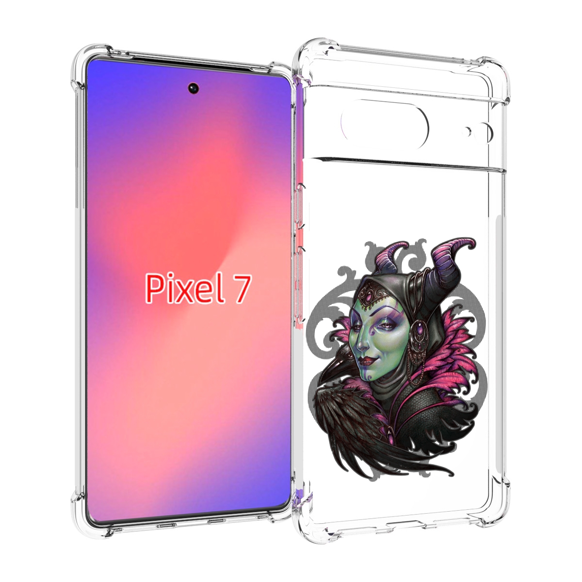 

Чехол Mypads Зеленая Девушка С Вороном Для Google Pixel 7, Прозрачный, Tocco