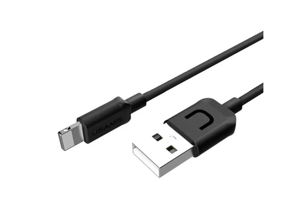 фото Кабель usams usb кабель lightning 25 см. 2.1a черный