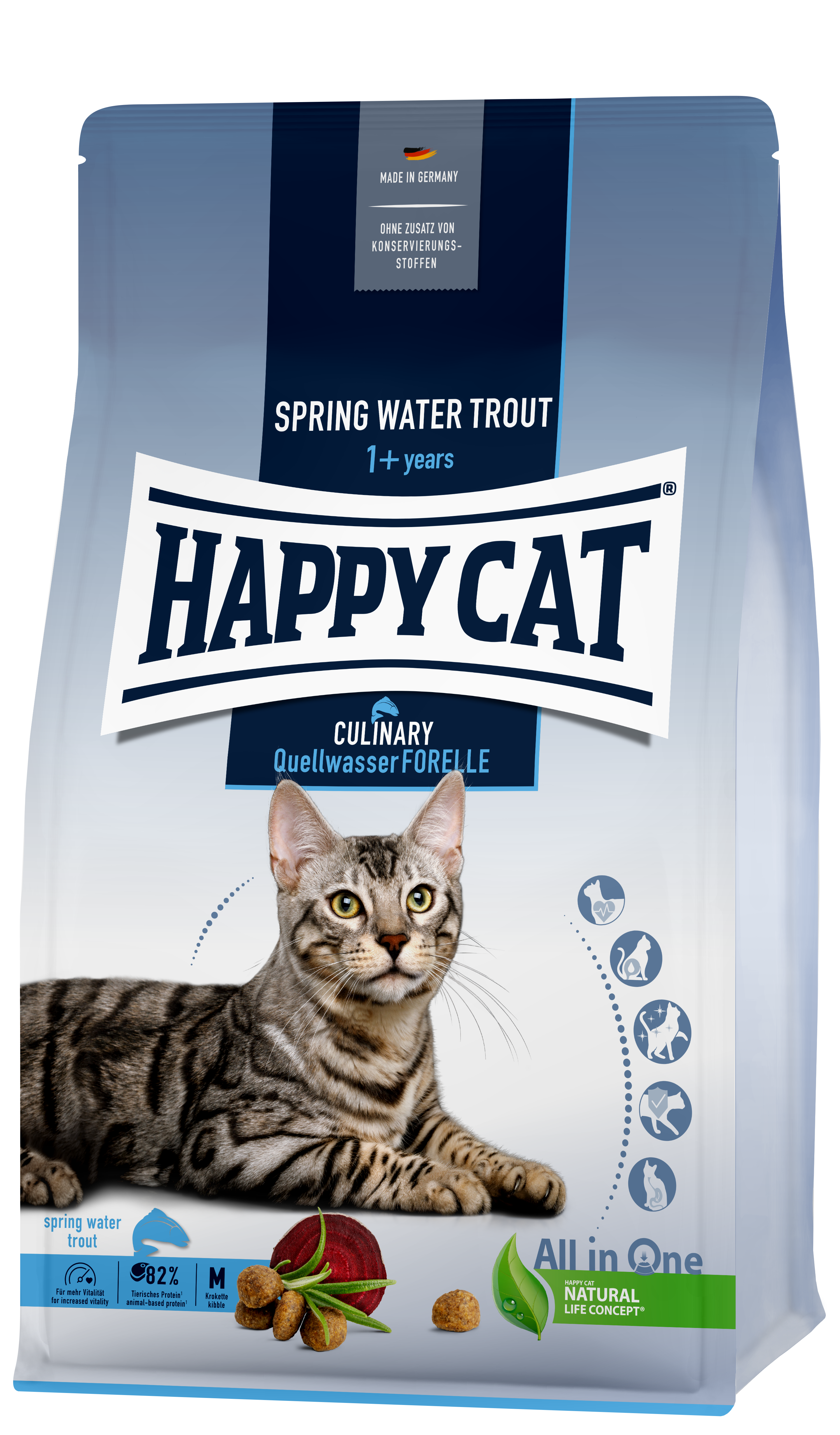 фото Сухой корм для кошек happy cat culinary quellwasser-forelle, форель, 1.3кг