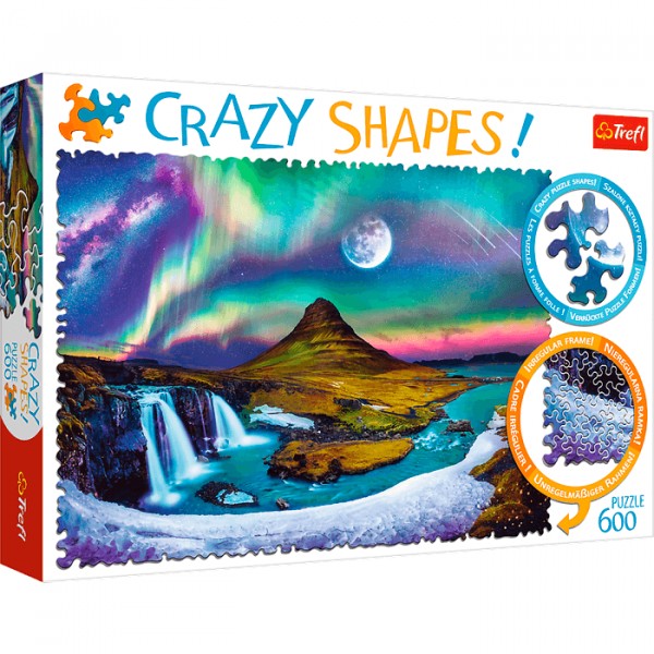 фото Пазл trefl crazy shapes северное сияние над исландией, 600 дет. tr11114