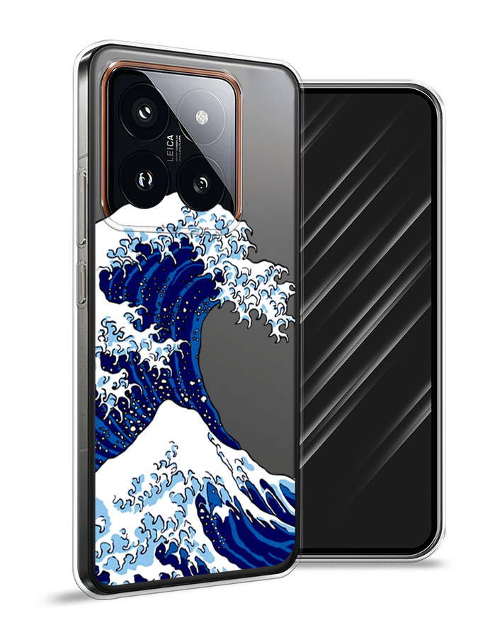 

Чехол Awog на Xiaomi 14 Pro "Волна в Канагаве", Синий;белый, 320450-1