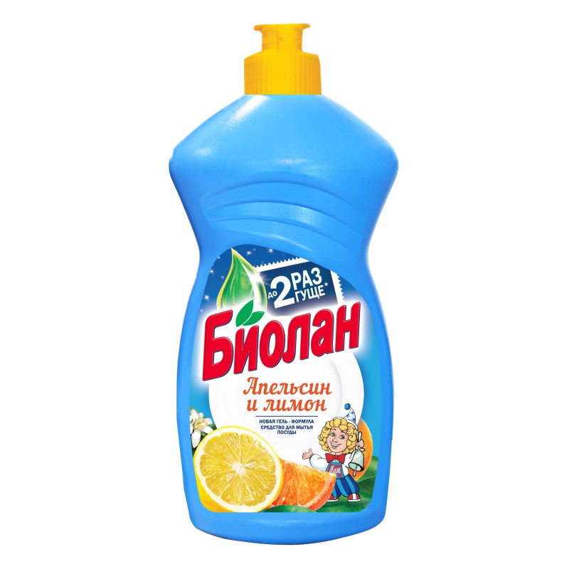 Средство для мытья посуды Биолан Апельсин и Лимон 450гр, (2шт.)