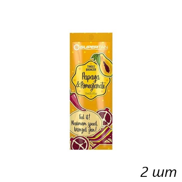 

Крем для солярия SuperTan Papaya & Pomegranate 15 мл 2 шт, kr-4520