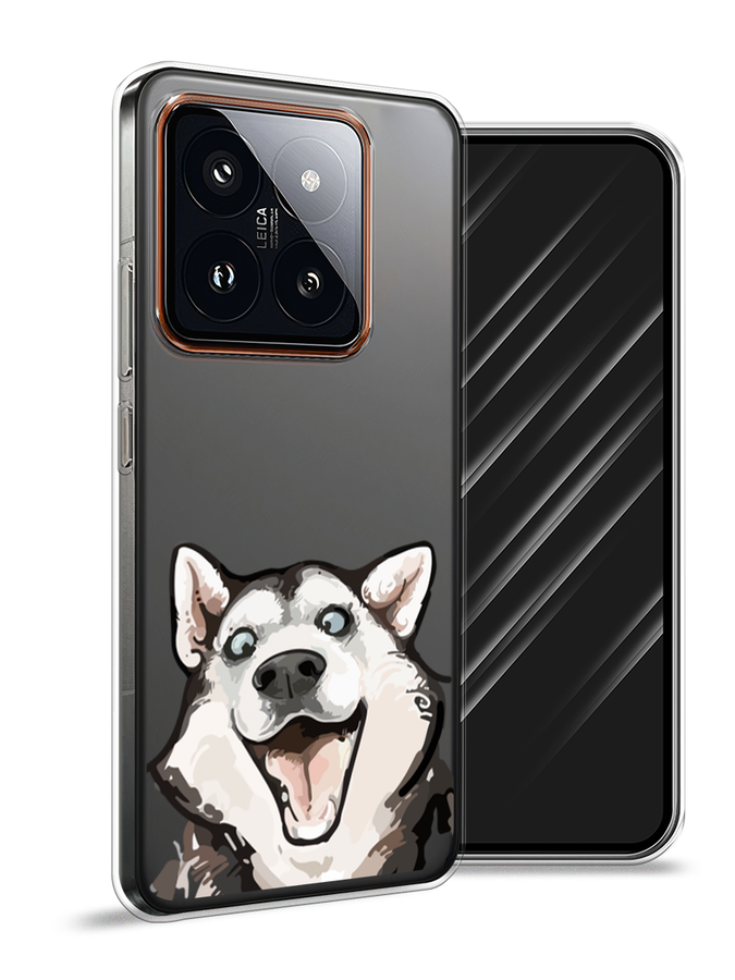 

Чехол Awog на Xiaomi 14 Pro "Радостный хаски", Белый;голубой;черный, 320450-1