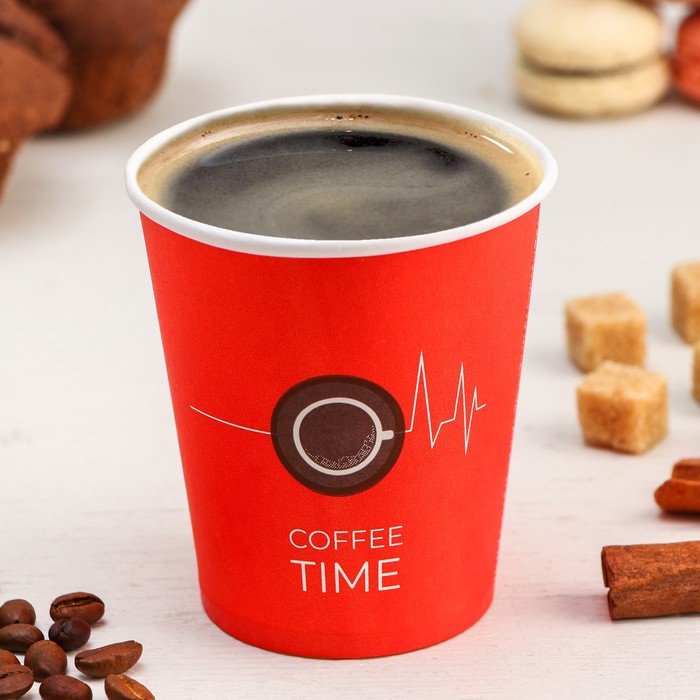 

Стакан бумажный одноразовый Coffee time, d=8 см, 250 мл (50 шт), Разноцветный